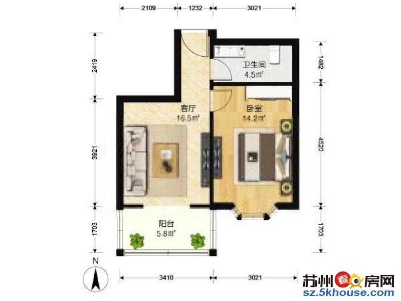 金螳螂附二院 象牙新村 精装一室 拎包入住 干净整洁自住首租