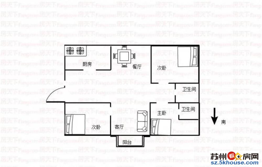 安元佳苑两居室整租近欧风商业街蠡口家具城蠡口地铁站