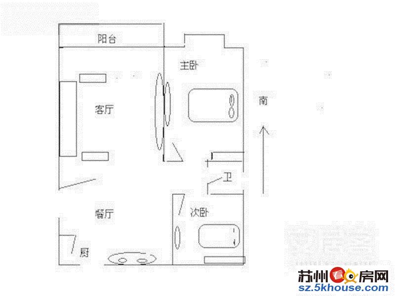 地铁2号线旁尹东新村精装整套两室一厅急租近纳米产业园