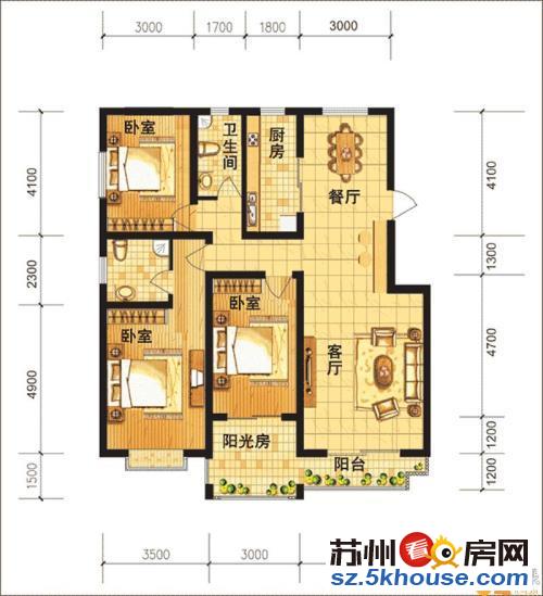 尹山湖爱琴海公园 二号地铁口湖韵佳苑 阳光天地精装三房国香园