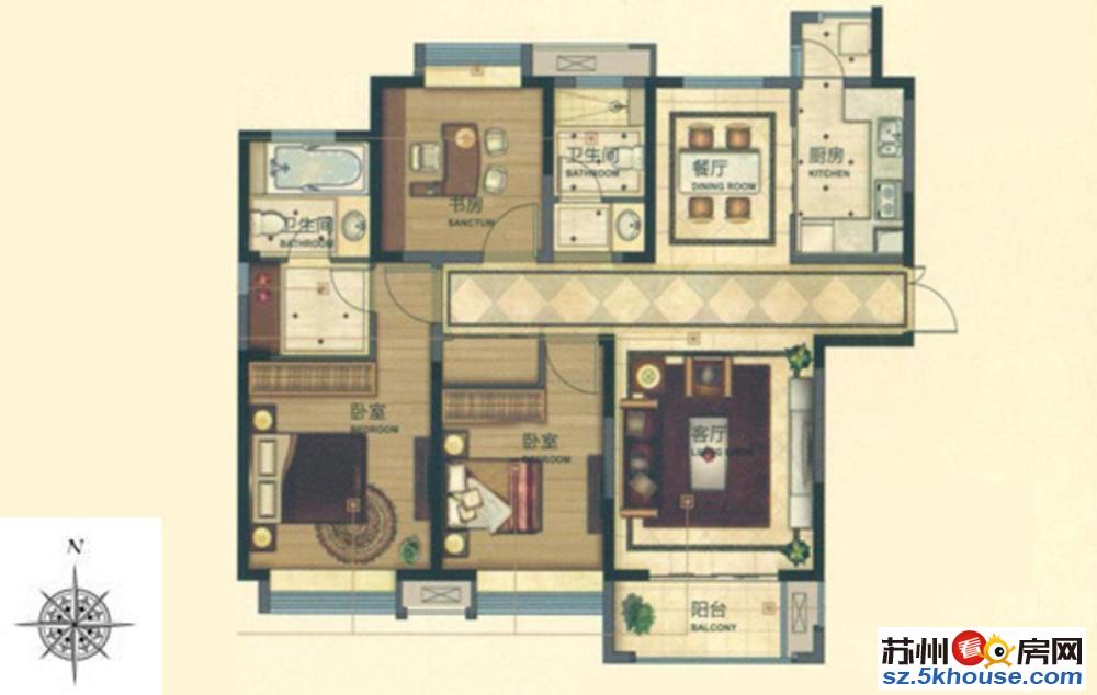 押一付一 近地铁 四季晶华 自住小清新 干净清爽 领包入住