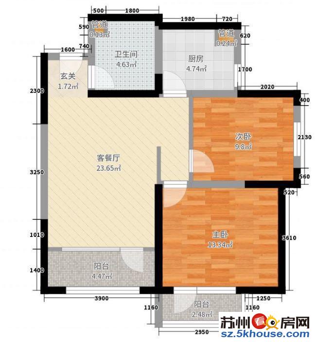 近滨河路地铁口 龙湖天街 曙光苑 精装大2房 家电齐全