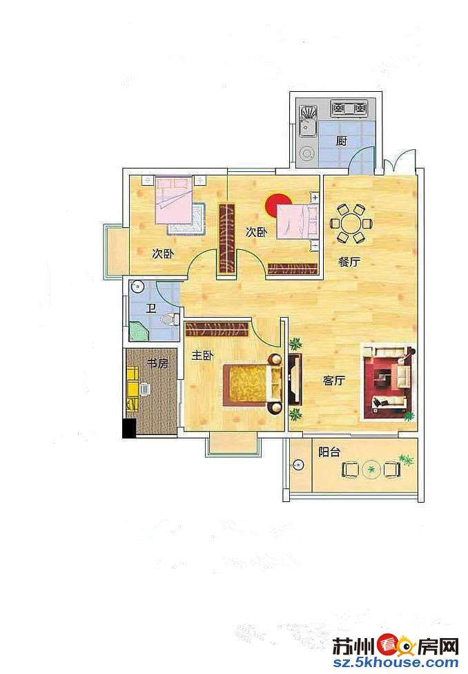 万科金色里程 精装三房 家具家电齐全 拎包入住 随时看房