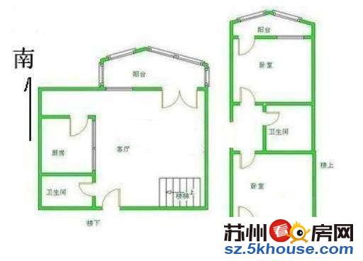 桃花坞独门独户上下两层沿街一室一厅带阁楼可住人可站起