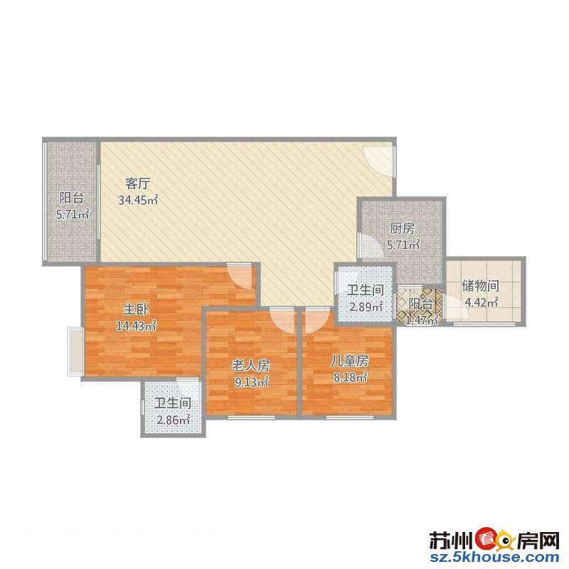 康佳花园 高新区人民医院旁 精装修三房 三室两卫 随时入住