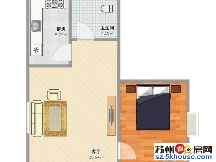 石路 广济南路地铁口 彩香一村四区 胡家浜新村精装一室拎包住