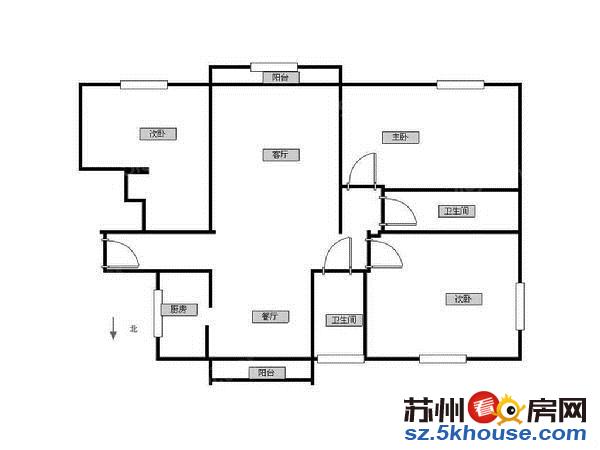 中海二期 洋房3房毛坯满二年 南北双阳台看房随时业主诚心售