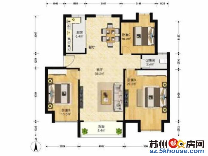 登云家园太阳花园 三房家具齐全拎包入住随时看房