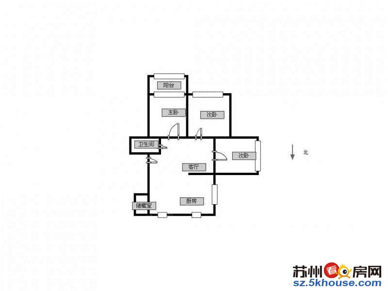 新上彩虹小三房全新装修拎包入住采光佳