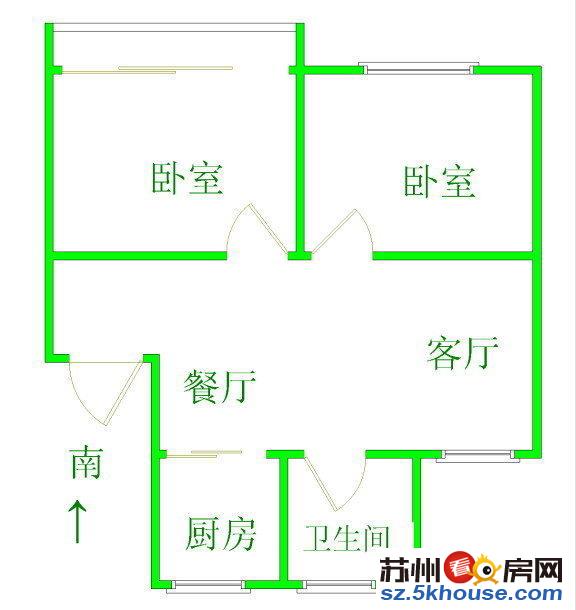 新上解放新村精装修两房朝南方正户型南北通透采光好楼层