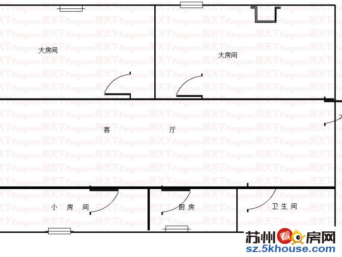 春馨苑三楼80平三房一厅一卫中档装修拎包入住有独库2300月