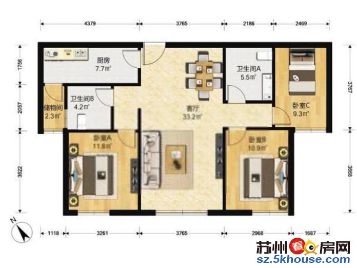 石路商圈 天虹 女人街 来客茂 凯旋花园 精装两卫 拎包入住