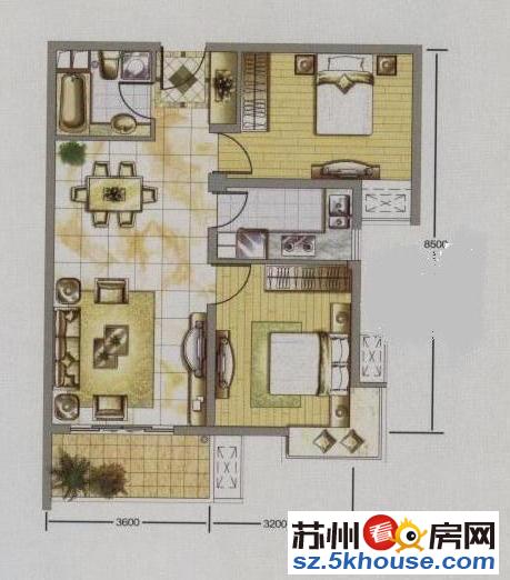 抢租房源 万达广场精装2房 只要3000含物业费 实房