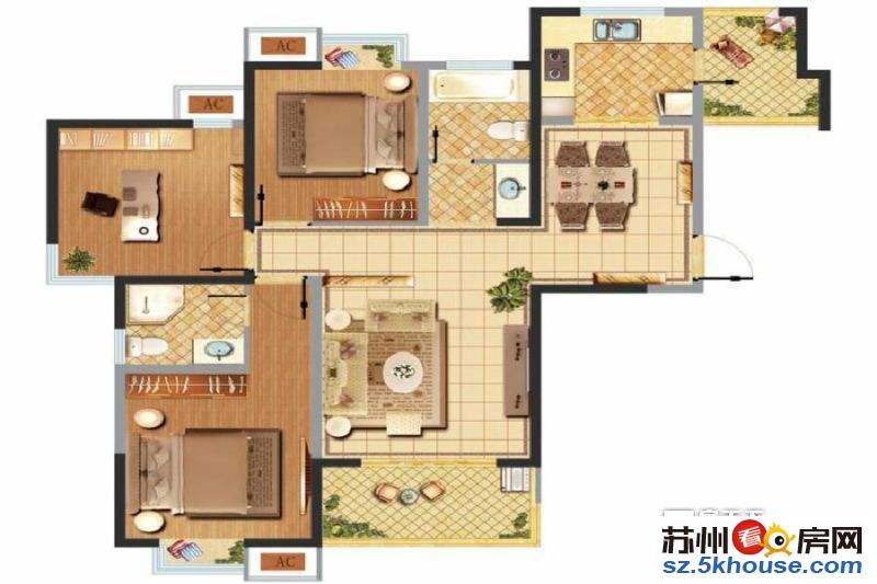 苏站路嘉裕花园112平 大三房满两年楼层好不靠铁路