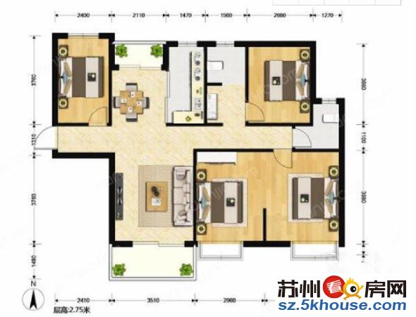 新上实勘一一一中锐府上132平精装四房高档小区环境好