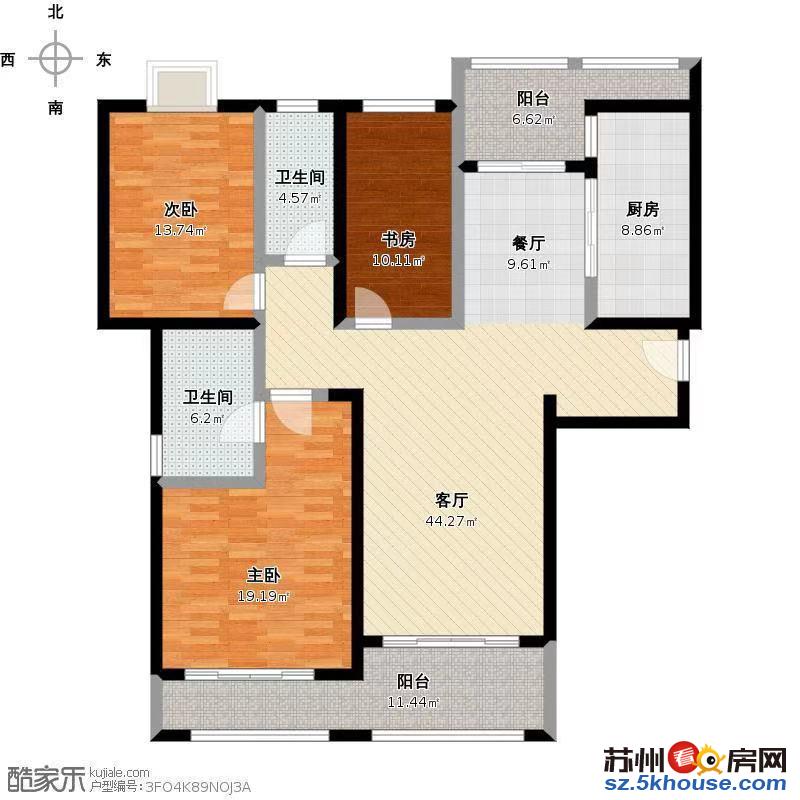 只一套全湖景花园100平绛价70万大开间融创双拼别