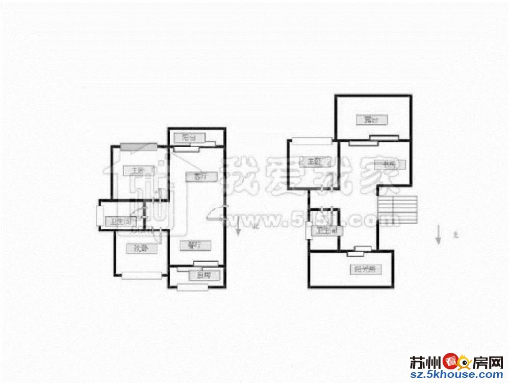 香城二区 顶楼复式 赠3个大露台 南北通透 实勘房源 有钥匙