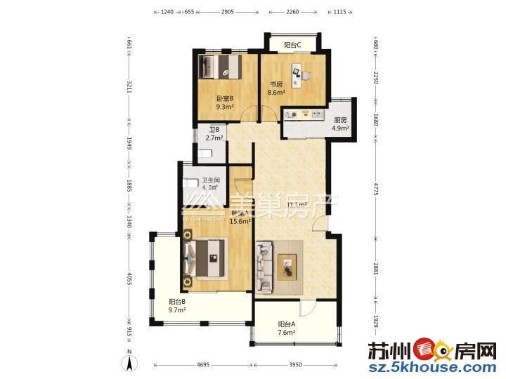 退层式花园洋房 精装修 双南阳台 实用 满五唯一 全景实勘