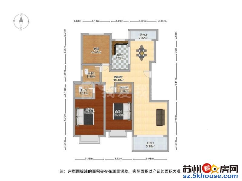 南面就是河景 精装三开间朝南 送买断汽车位 看房有钥匙 急售