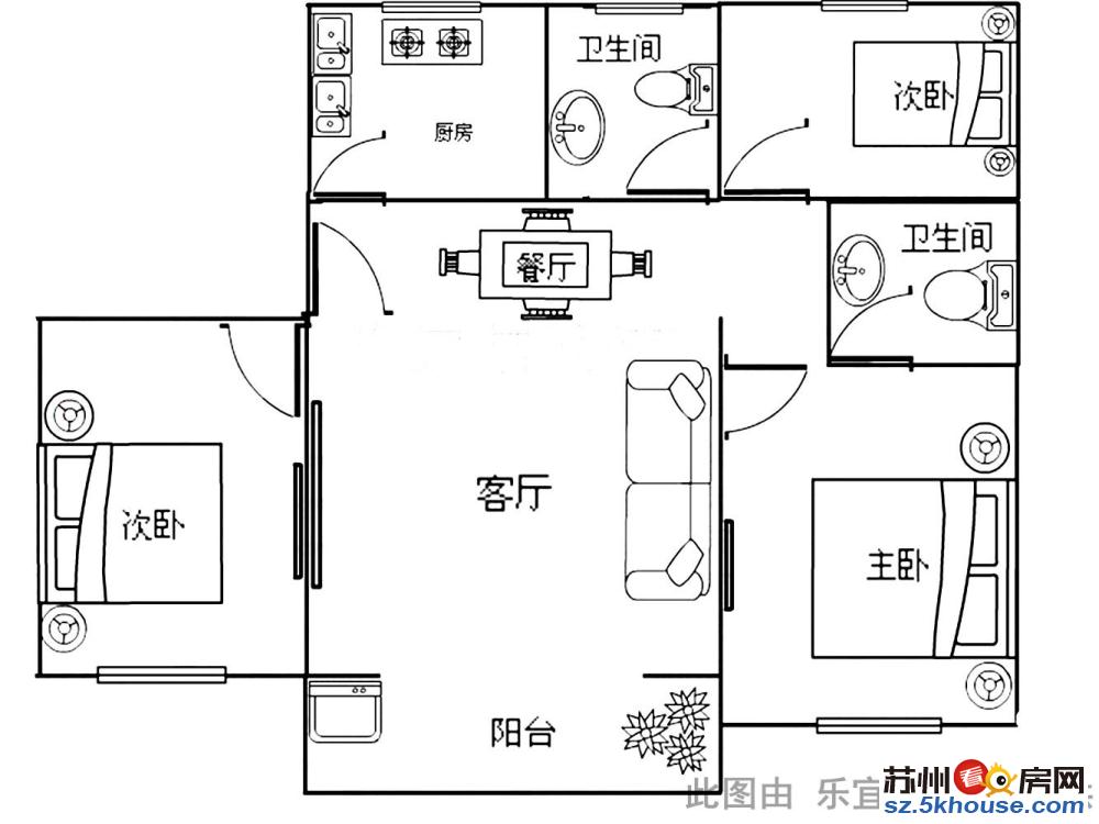 急卖 运河新村99平3居室 简单装修满两年送自库送阁楼