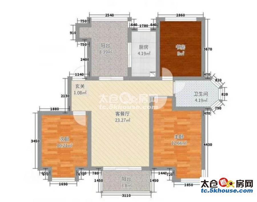 金谷 180万 3室2厅2卫 精装修 的地段,住家舒适!
