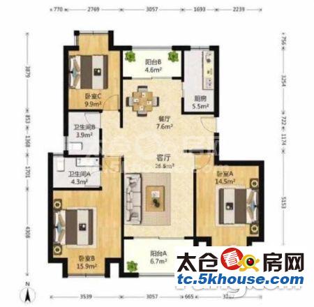 碧桂园招商·凤凰城 160万 3室2厅2卫 精装修 好楼层置低价位