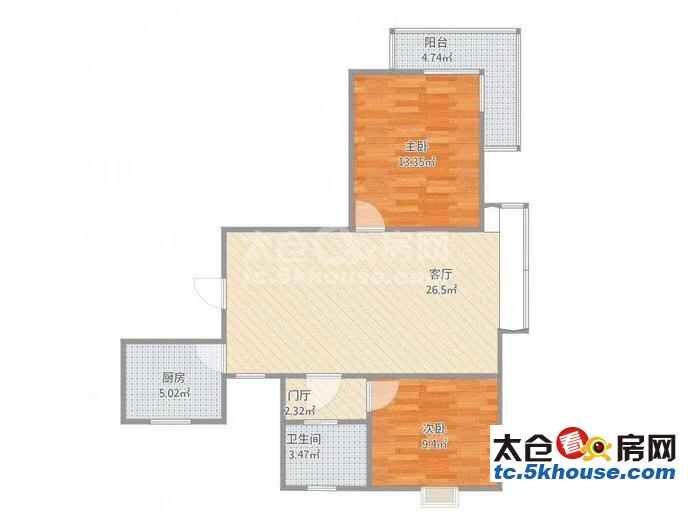 万达地段 东盛广场 2500元/月 2室2厅2卫 精装修 ,超值家具家电齐全