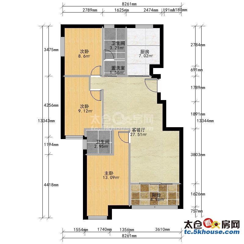 大庆锦绣新城 160万 3室2厅2卫 精装修 好楼层置低价位
