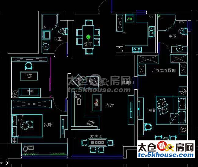 上海广场 朱棣文小学 市一中 好楼层 163平 3室2厅2卫 精装修