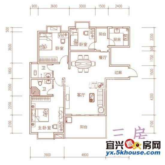 华阳新村 着地3楼 98平方,3室2厅 现代豪装未住