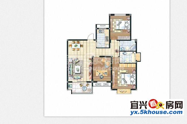 茶东新村2019年轻色装修76.8万3室2厅1卫南北通透户型