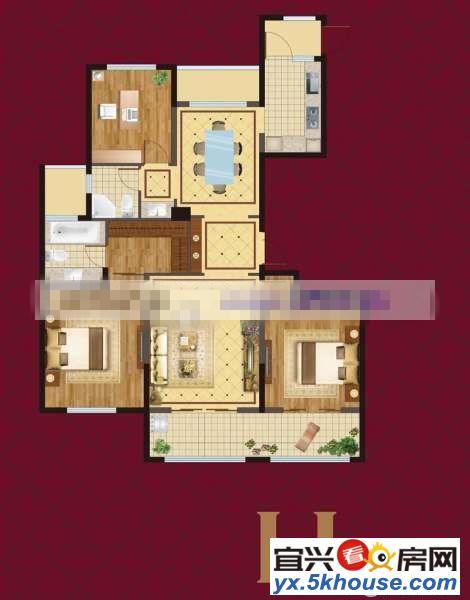 优湖美地27楼15平3室2厅2卫毛坯13800元每平南北通透