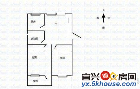 腾源房产 朝阳新村4楼上有5楼简装 2室1厅26万