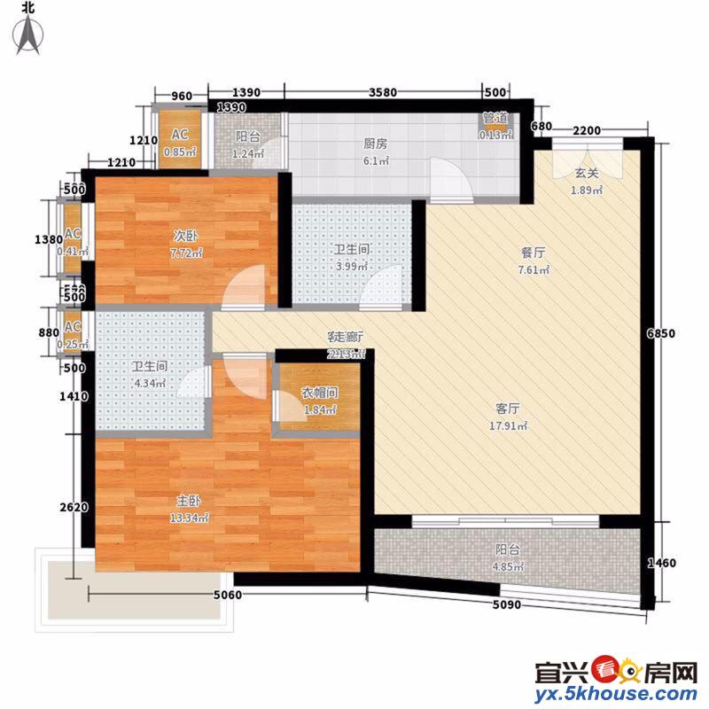 万庭嘉融域,1.2复式,215平方,275万,全新毛抷