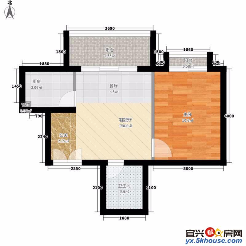 万庭嘉融域,1.2复式,215平方,275万,全新毛抷