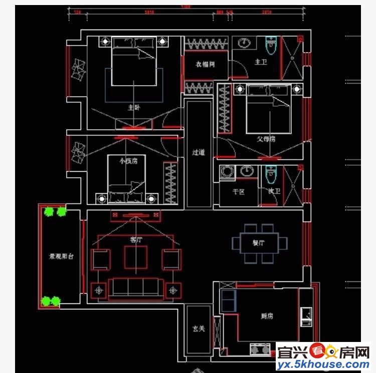 丁蜀镇画溪小区2楼,3室2厅1卫,豪装,加汽库一只合总房价内