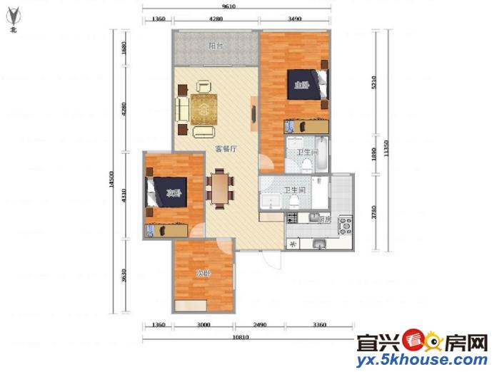 学前东路旁 春江花园 豪装三房 电梯 设施齐全 拎包即住