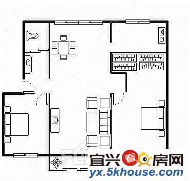 华兴西区1.5楼 2房2厅 全新高装 环境好 上学方便