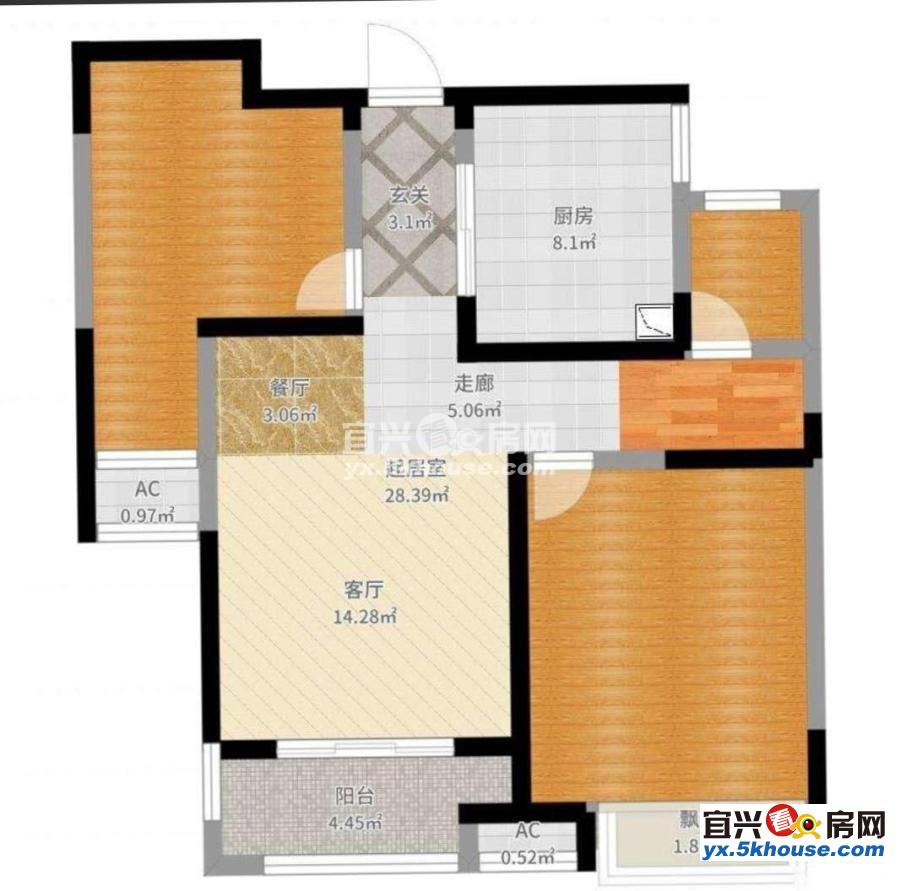 苏宁经典户型88平,11楼2室2厅1卫,毛坯112万