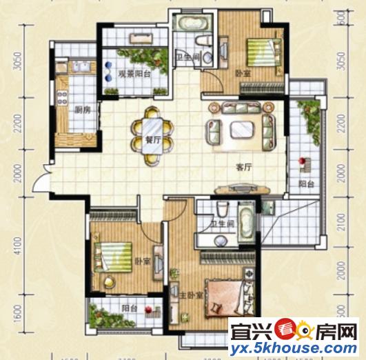 金色年华二期2楼170平精装中央空调有一车位5000月