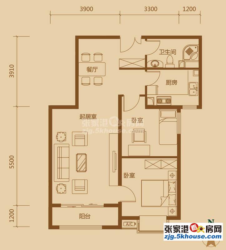 出租碧桂园  公寓房 一室一厅  拎包入住  17000一年