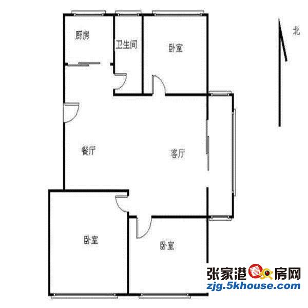 西溪花苑 168万 3室2厅2卫 毛坯 带学位业主诚心出售