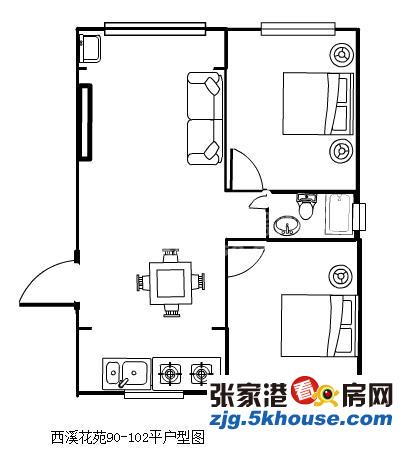 西溪花苑 130万 2室2厅1卫 毛坯 低价出售,有钥匙看房随时