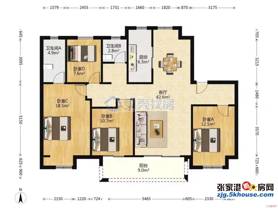 市中心珑樾花园二手房_4室2厅2卫143平方325万元_张家港珑樾花园信