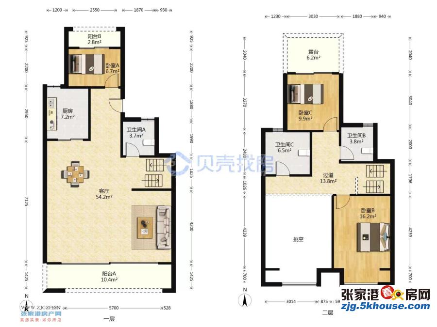 王炸推荐、建发御珑湾中叠 172平+车位+露台 6.8米开间 355万元