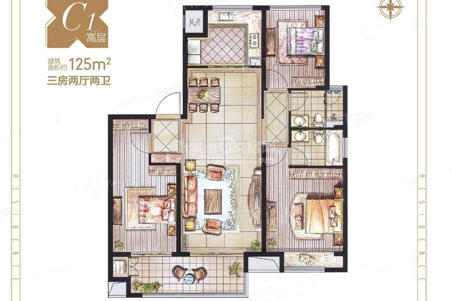 张家港城西保利熙悦小区房型图,城西保利熙悦户型图—